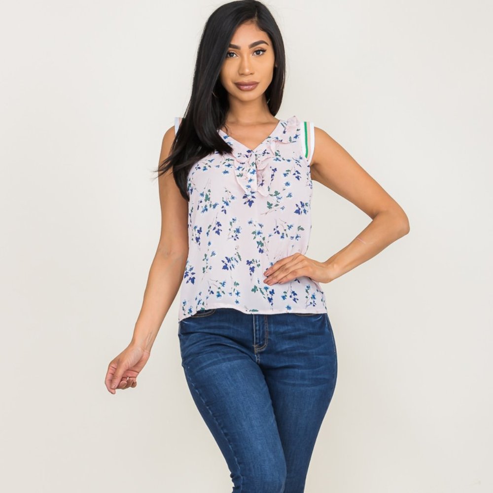 Sleeveless Flower Print top